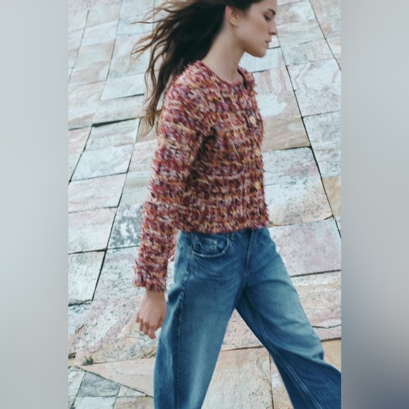 ZARA structured knit cardigan NWT - Picture 3 of 13